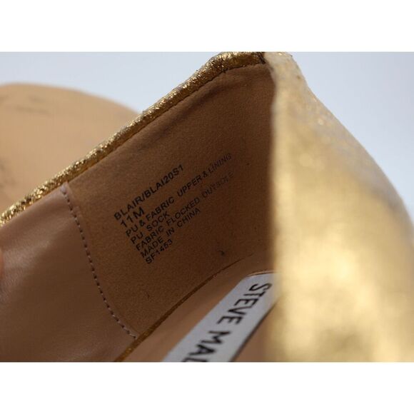 Steve Madden Blair Ballet Flats Size 11M Gold Black Cap Toe Slip On Shoes - Picture 11 of 12